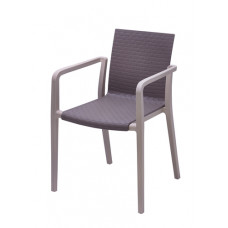 נטלי כסא אורח - פלסטיק מחוזק - רגל + מושב - אפור/חום