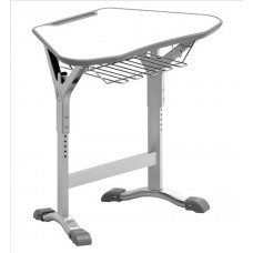 טל  שולחן תלמיד מעוצב- - מתכוונן אלומ'  - כולל סלסלה-  טופ לבן  52*76 ס