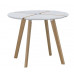 קמדן שולחן אירוח  מלבני -  רגלי  עץ טבעי טופ לבן גובה 75 ס