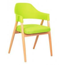 שובל כסא  בית קפה רגל עץ PP מושב  וגב  ירוק