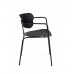 מנטיס  כסא אירוח מעוצב , שלד מתכת שחור  מושב פלסטיק  לבן