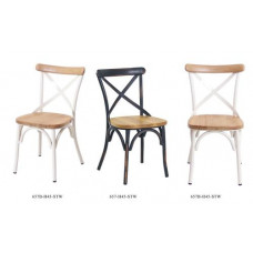 ג'ו כסא מסעדה/בית קפה - שלד לבן עתיק מושב-גב עץ בוק טבעי