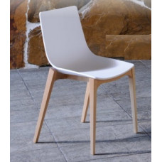 עדנה  כסא אורח פלסטיק שלד עץ