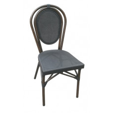 כסא מסעדה דגם 5094 - אלומיניום דמוי במבוק +ריפוד רשת מחוזק