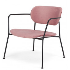 אספניה כסא אירוח מעוצב  מושב רחב שלד  מתכת שחור מושב מרופד בד  ירוק  -L64.5*W71H*H71.5 ס