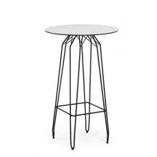 לה-מקס שולחן בר-בתי קפה -רגל מתכת שחורה גובה 109 ס