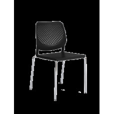 אנגוס  כסא  אורח איטלקי שלד  ניקל ,מושב  פלסטיק מעוצב- צבע שחור
