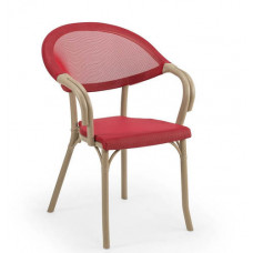 ריו כסא בתי קפה - גוף פלסטיק מחוזק  צבע עץ טבעי/שחור - גב מושב רשת  איטלקית