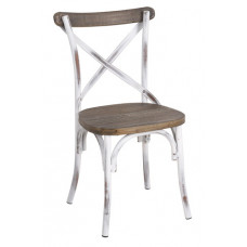 ג'ו כסא מסעדה/בית קפה - שלד צבע נחושת עתיק מושב-גב עץ אגוז