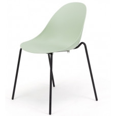 רוברטו כסא אירוח מעוצב  שלד  מתכת שחור  4  רגליים מושב  פלסטיק ירוק תפוח