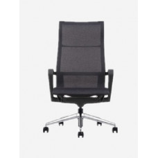 סנדרה כסא מנהל  גבוה - ריפוד שחור , בד  רשת שחור  , בסיס  אלומיניום + גלגלים