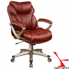 כיסא מנהלים אורטופדי מדמוי עור PU ורגל כסופה דגם קורל נמוך רהיטי הכח