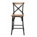 ג'ו כסא בר - שלד צבע נחושת/לבן עתיק מושב-גב עץ אגוז,