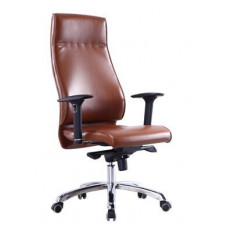 אוגו כסא מנהל גבוה דמוי עור , ידיות תלת מימד שחורות גוף ניקל