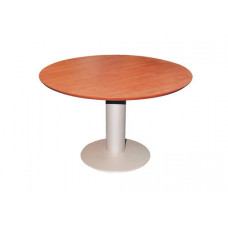 שולחן פיצה בקוטר 110 עם רגל פיצה בקוטר 60 כסוף ופלטת שולחן בעובי 28