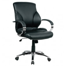 כיסא מנהלים אורטופדי מדמוי עור PU ורגל ניקל דגם בראוו מנהל נמוך מיליון כסאות