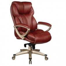 כיסא מנהלים אורטופדי מדמוי עור PU ורגל שמפניה דגם קורל גבוהה מיליון כסאות