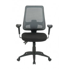 מרוקו כסא עבודה מקצועי-  גב רשת  ארגונומי מושב  ריפוד שחור  -  מנגנון סנכרוני רגל ניילון שחורה