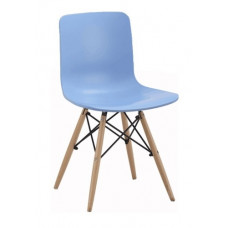 ולריה  X - כסא מסעדה - בית  קפה -רגל עץ טבעי מקלות אלכסון בבסיס - מושב PP