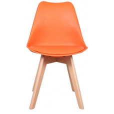 עדיאל כסא אורח מושב דמוי עור גב פלסטיק רגל עץ במגוון צבעים