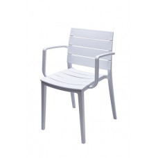 ריטה כסא אורח פלסטיק - עם ידיות - אפור