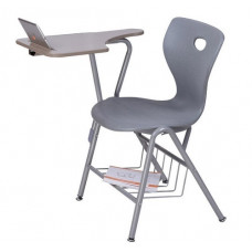 תובל כסא תלמיד ( מידה 46 סמ ) + ידית סטודנט - כולל סלסלה- מושב ירוק שלד אפור