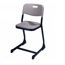 מייק  כסא  תלמיד(מידה 6 ) - גב מושב  פלסטיק  אפור שלד  כחול