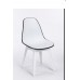 אוסי כסא אורח  פלסטיק  - רגל  לבנה מושב לבן מסגרת