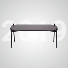 חואן- לארג' שולחן  קפה  מעוצב  שלד  מתכת שחור פלטה שחורה HPL מידות L100W50H40