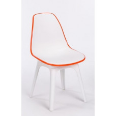 אוסי כסא אורח  פלסטיק  - רגל  לבנה מושב לבן מסגרת