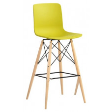 זמיר כסא בר גובה 65 רגל עץ מושב פלסטיק
