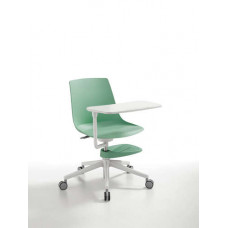 ג'ובאני כסא סטודנט  איטלקי  מעוצב  -מושב פלסטיק (צבע בחירה ),שלד אפור + ידית  360 מגש HPL שחור /לבן