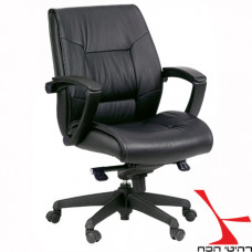כיסא מנהלים אורטופדי ומפואר מעור אמיתי עם ידיות PP מתכוננות ורגל ניילון דגם פנטגון מנהל נמוך רהיטי הכח