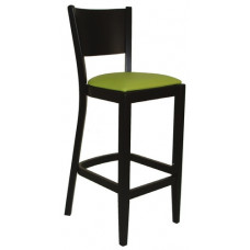 סמואל כסא בר  גובה  65  רגל עץ - צבע שחור  ריפוד  דמוי עור