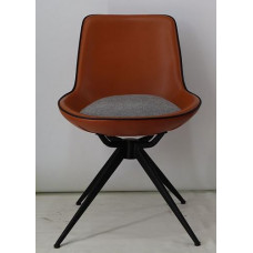 רובינס כסא אירוח מעוצב , רגל מתכת  שחורה -מרכזית , מושב דמוי עור שחור