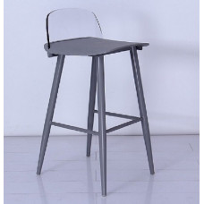סונטה  כסא  בר  מעוצב, גב נמוך אקרילי שקוף ,מושב פלטסיק לבן , רגל מתכת לבן- גובה 65 ס